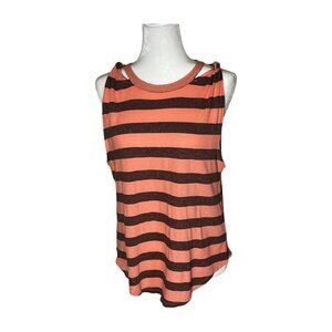 Free People We The Free Striped Twist Tank Top Light Coral Gray Size S